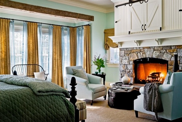 Classic bedroom upholstered furniture fireplace armchairs crisp architects