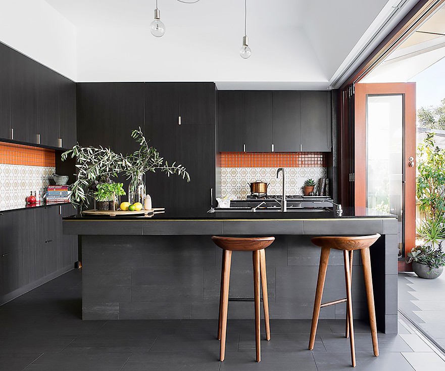 Image result for modern black kitchen