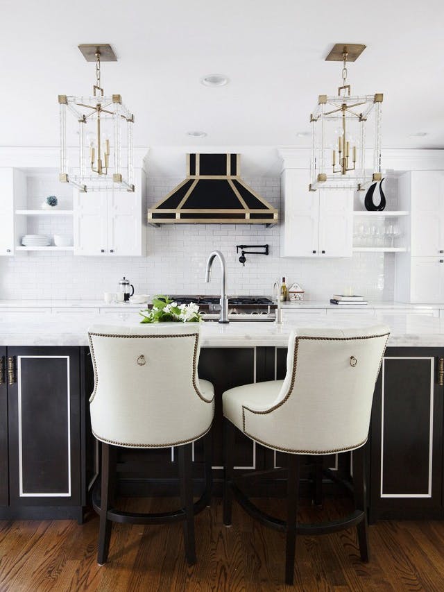 Image result for black white and gold kitchen
