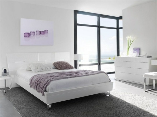 purple color bedding bedroom decoration idea