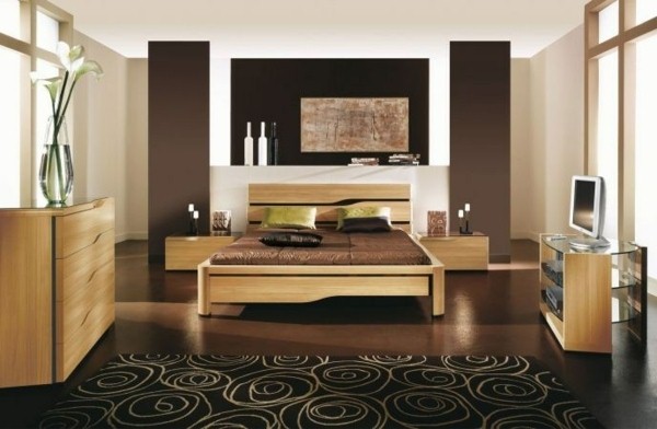 complet bedroom double bed dresser light oak