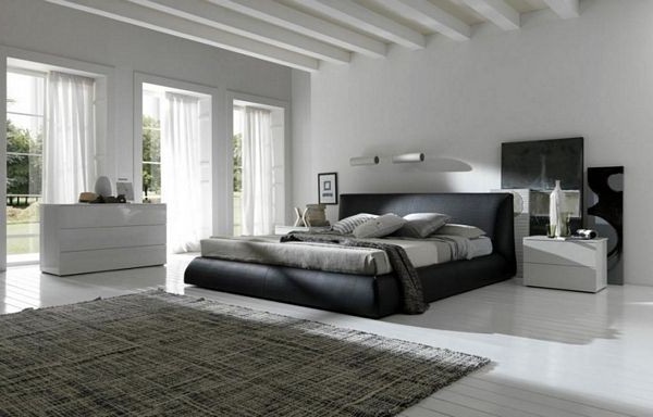 Cool Bedroom for men bed carpet bedside table