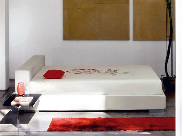 white minimalist bed design original design low
