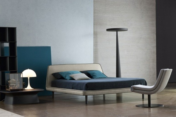 Bed design furniture Italian high blue wall lamp