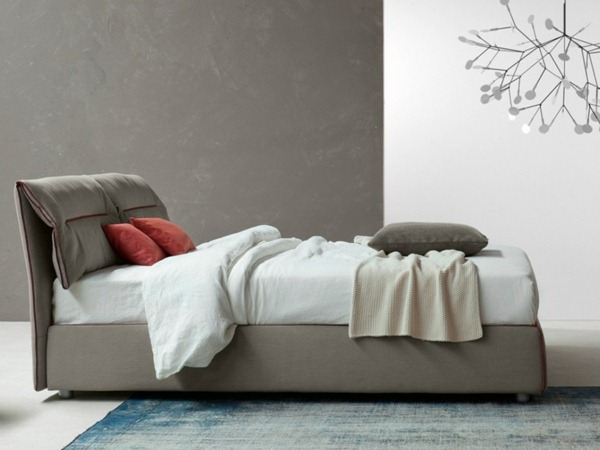 comfortable ergonomic design bed headboard beige fabric
