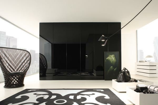 Modern shiny surface cabinet design