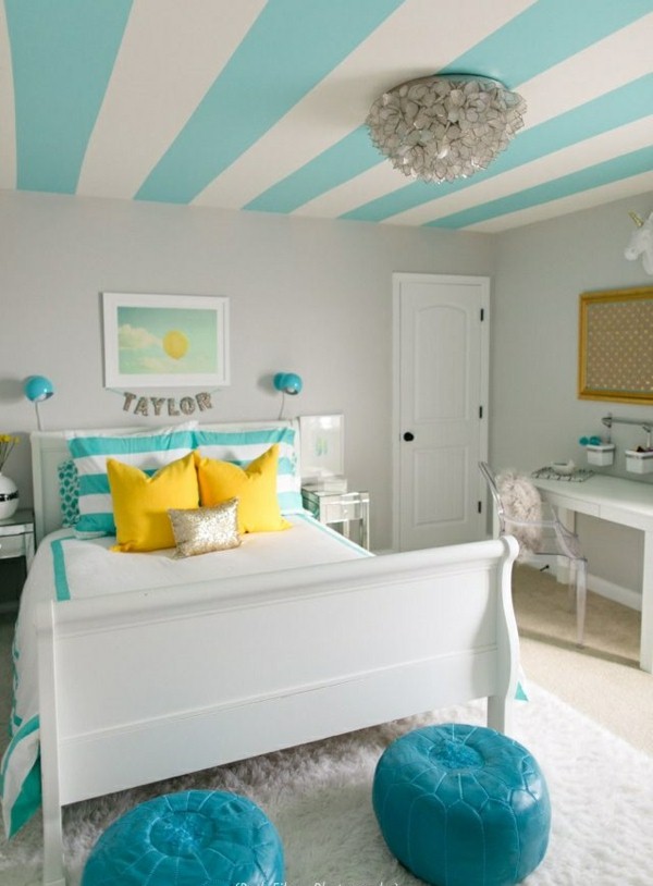 ideas for living color ideas bedroom ceiling striped turquoise white