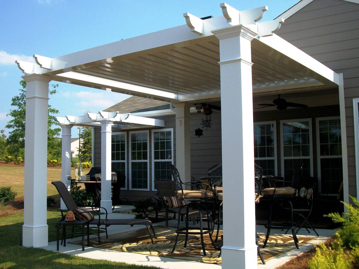 pergola designs attached to house