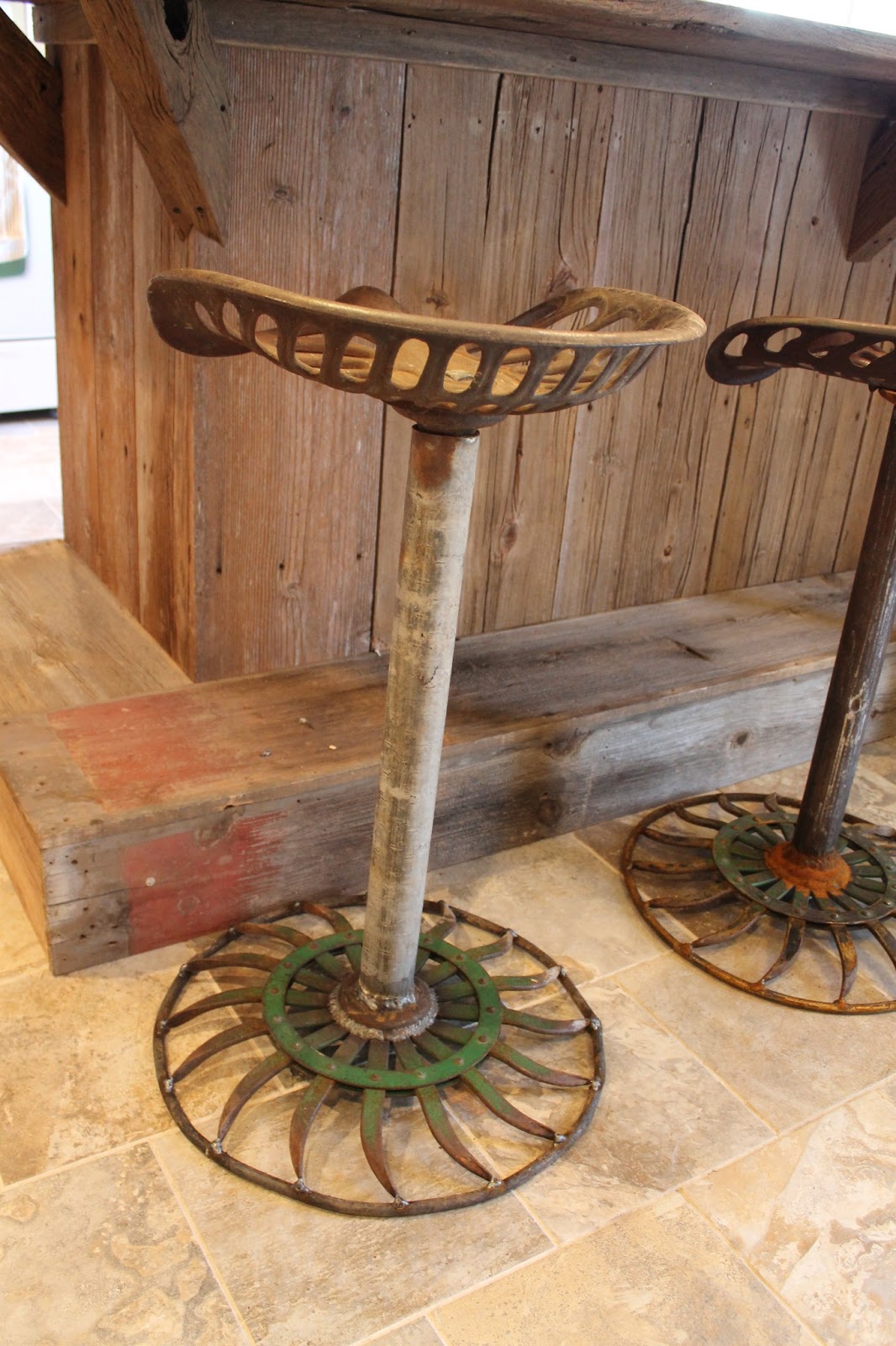 artistic-tractor-seat-of-unique-bar-stool-for-polished-kitchen-interior-design-idea