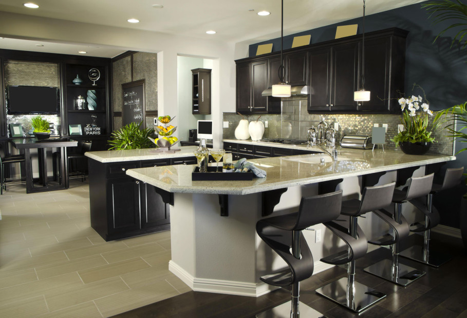 cute-kitchen-interior-design-with-white-cabinet-also-chandelier-plus-unique-bar-stools