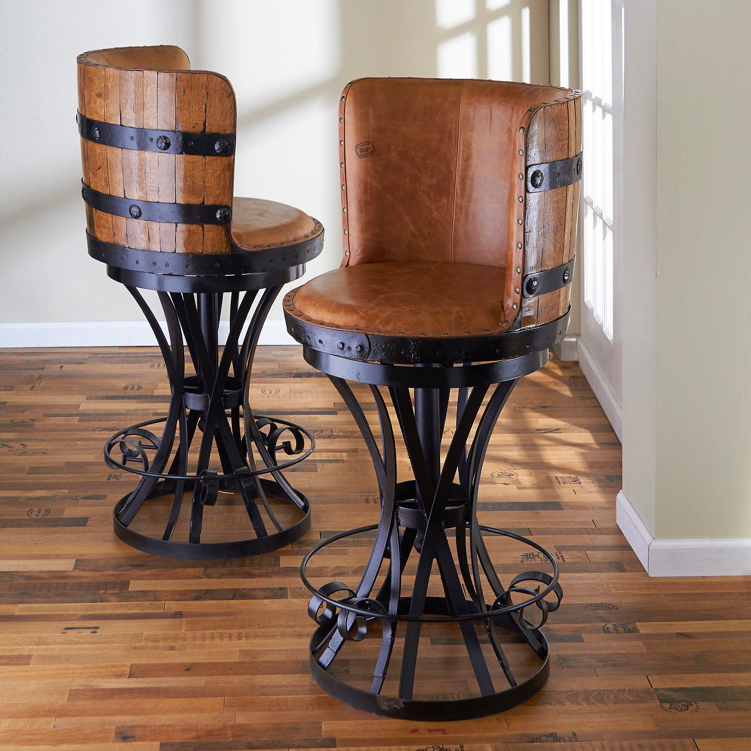 fantastic-idea-of-unique-bar-stools-with-black-metal-legs-also-brown-seat