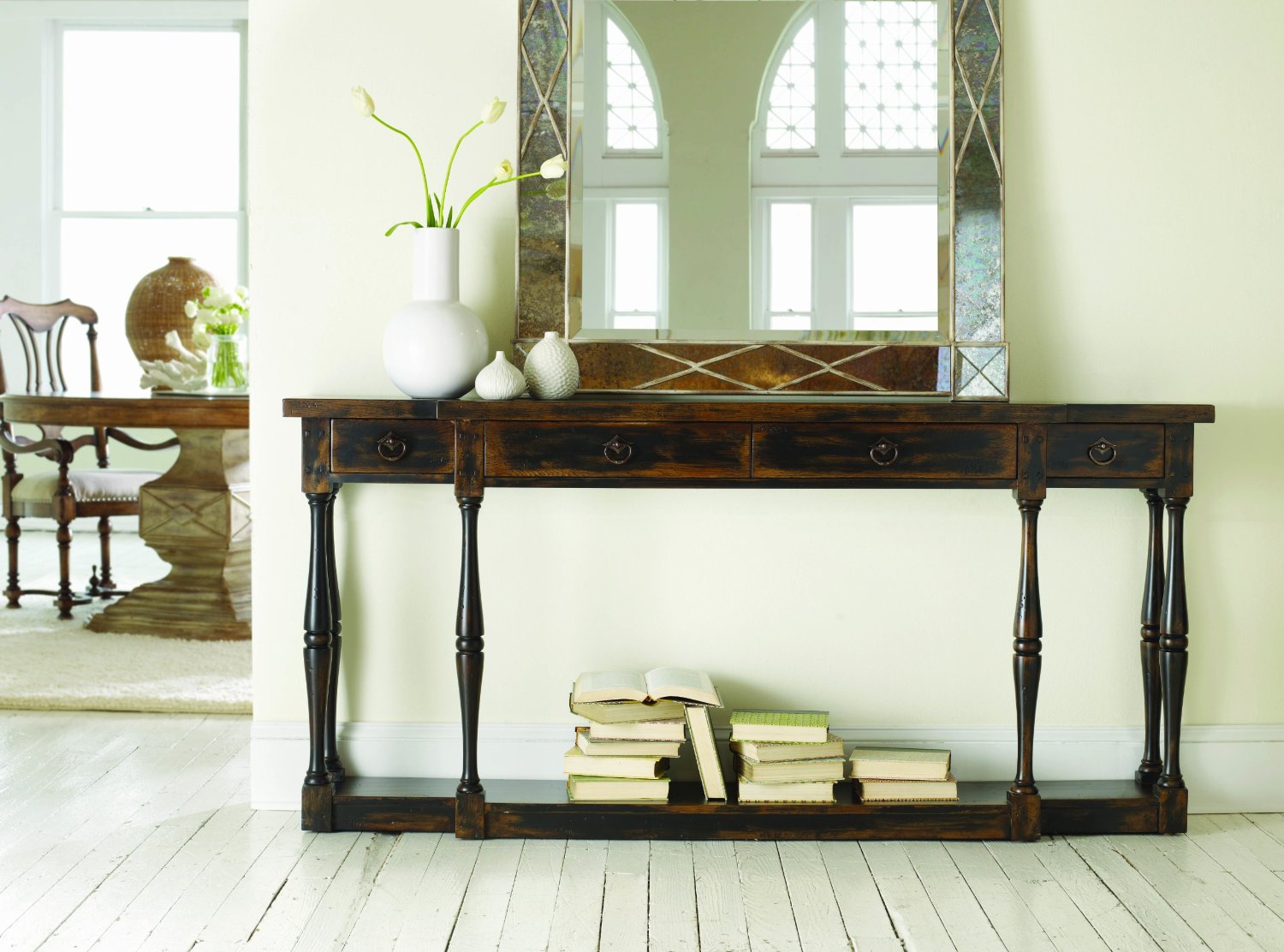 long black console table