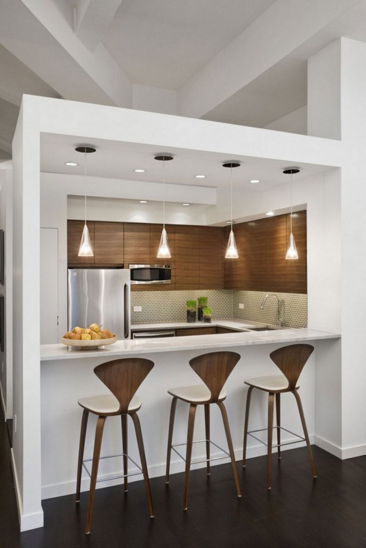 rich-kitchen-furniture-with-white-cabinet-also-brown-unique-bar-stools-plus-chandeliers