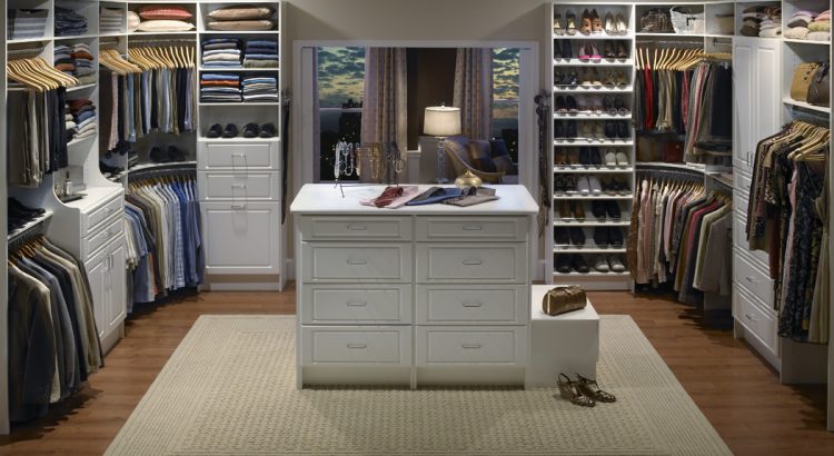 walk in closet with island