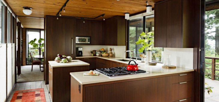 Mid Century Modern Kitchen With Artistic Interior Space